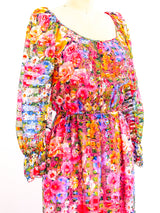 Floral Silk Chiffon Maxi Dress Dress arcadeshops.com