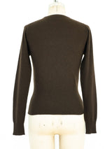 1970's Gucci Logo Cashmere Sweater Top arcadeshops.com