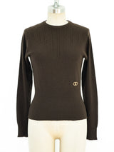 1970's Gucci Logo Cashmere Sweater Top arcadeshops.com