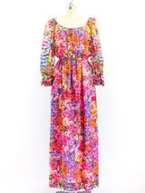 Floral Silk Chiffon Maxi Dress Dress arcadeshops.com