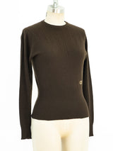 1970's Gucci Logo Cashmere Sweater Top arcadeshops.com