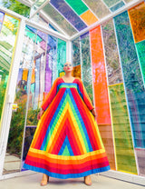 Pieced Rainbow Patchwork Caftan Dress arcadeshops.com