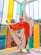 Hand Painted Art to Wear Face Caftan Dress arcadeshops.com