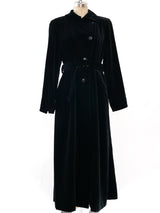 Hermes Black Velvet Trench Coat Outerwear arcadeshops.com