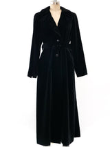Hermes Black Velvet Trench Coat Outerwear arcadeshops.com