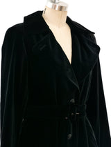 Hermes Black Velvet Trench Coat Outerwear arcadeshops.com