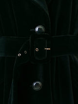 Hermes Black Velvet Trench Coat Outerwear arcadeshops.com