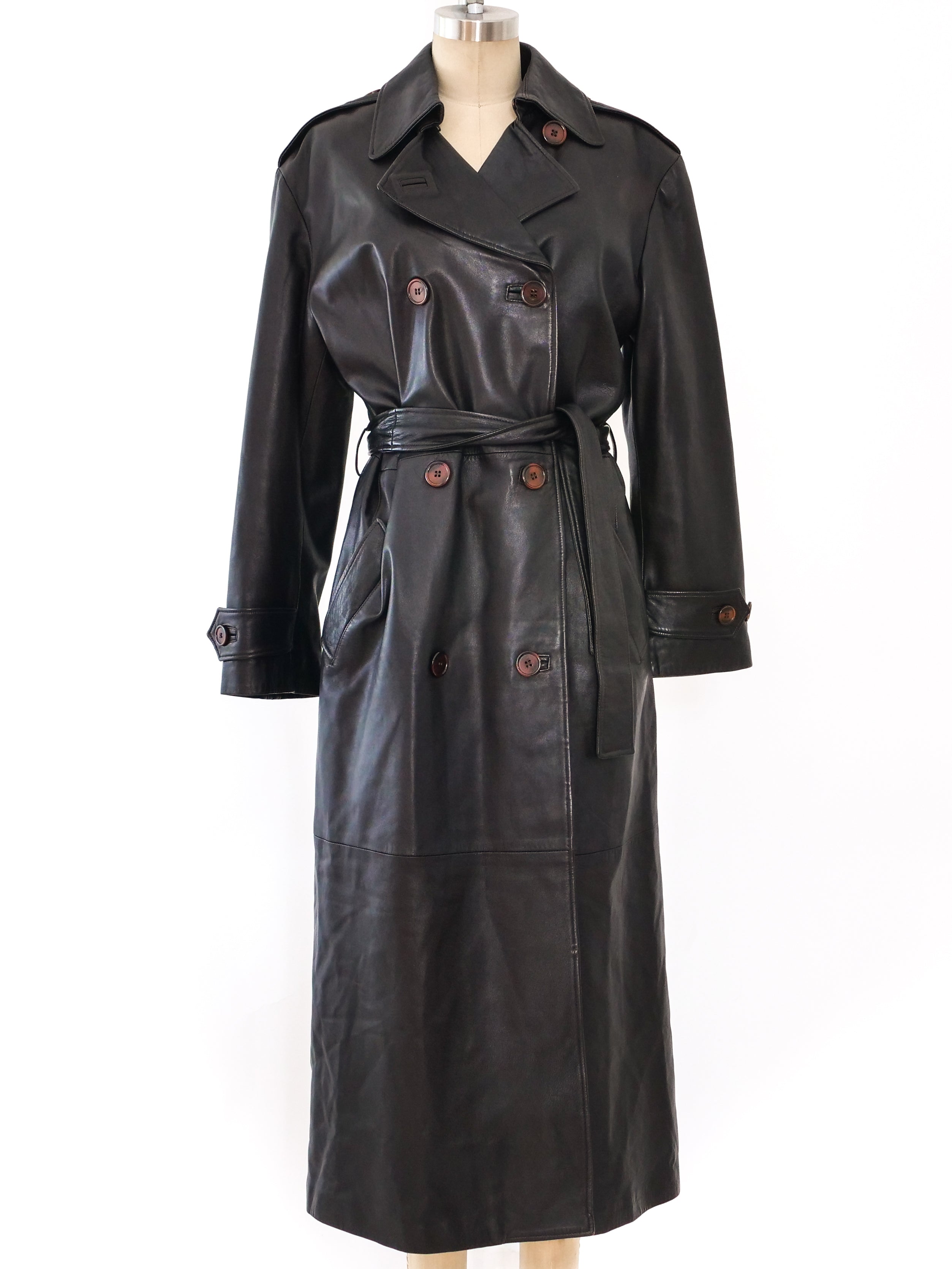 Gianni Versace Leather Trench Coat