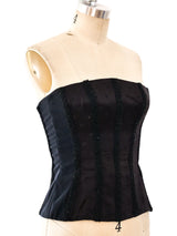 Gianni Versace Bead Embellished Bustier Top arcadeshops.com