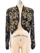Bow Embellished Silk Jacket Jacket arcadeshops.com