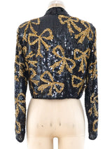 Bow Embellished Silk Jacket Jacket arcadeshops.com