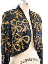 Bow Embellished Silk Jacket Jacket arcadeshops.com