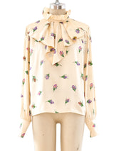 Ungaro Floral Printed Silk Blouse Top arcadeshops.com