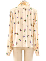 Ungaro Floral Printed Silk Blouse Top arcadeshops.com