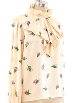 Ungaro Floral Printed Silk Blouse Top arcadeshops.com