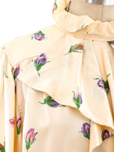 Ungaro Floral Printed Silk Blouse Top arcadeshops.com