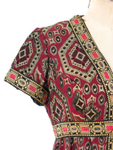 Metallic Brocade Quilted Column Dress Dress arcadeshops.com