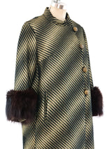 Fur Trimmed Brocade Coat Outerwear arcadeshops.com