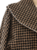 Pearl Bead Embellished Houndstooth Jacket Jacket arcadeshops.com