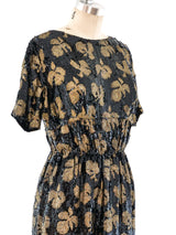 Galanos Metallic Floral Sequin Dress Dress arcadeshops.com