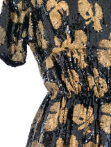 Galanos Metallic Floral Sequin Dress Dress arcadeshops.com
