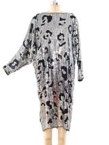 Leopard Sequin Silk Chiffon Dress Dress arcadeshops.com