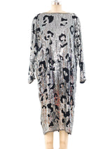 Leopard Sequin Silk Chiffon Dress Dress arcadeshops.com