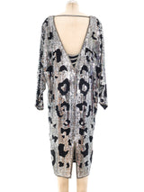 Leopard Sequin Silk Chiffon Dress Dress arcadeshops.com