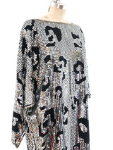 Leopard Sequin Silk Chiffon Dress Dress arcadeshops.com