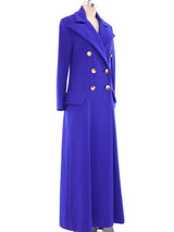 Purple Doublebreasted Maxi Coat Outerwear arcadeshops.com