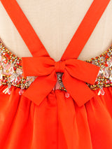 1960's Bead Embellished Satin Gown Dress arcadeshops.com