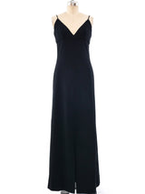 Bob Mackie Black Wool Maxi Dress Dress arcadeshops.com