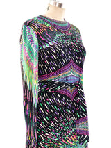 Psychedelic Printed Silk Jersey Maxi Dress Dress arcadeshops.com
