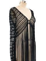 Maxi Fringe Crochet Jacket Jacket arcadeshops.com