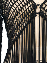 Maxi Fringe Crochet Jacket Jacket arcadeshops.com