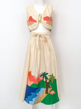 1970's Beach Applique Ensemble Two Piece arcadeshops.com