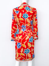 Adolfo Silk Floral Shirtdress Dress arcadeshops.com