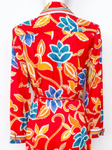 Adolfo Silk Floral Shirtdress Dress arcadeshops.com