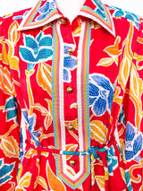 Adolfo Silk Floral Shirtdress Dress arcadeshops.com
