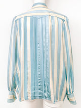 1980s Silk Striped Blouse Top arcadeshops.com