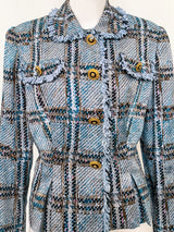Tweed Print Silk Jacket Jacket arcadeshops.com