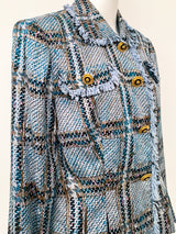 Tweed Print Silk Jacket Jacket arcadeshops.com