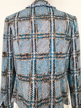 Tweed Print Silk Jacket Jacket arcadeshops.com