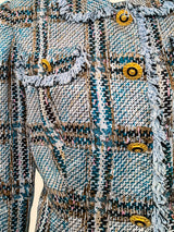 Tweed Print Silk Jacket Jacket arcadeshops.com