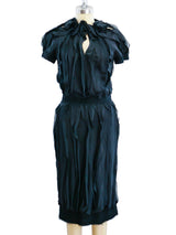 Rochas Black Silk Petal Dress Dress arcadeshops.com