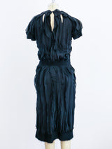 Rochas Black Silk Petal Dress Dress arcadeshops.com