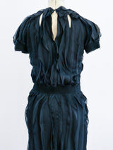 Rochas Black Silk Petal Dress Dress arcadeshops.com