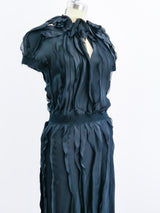 Rochas Black Silk Petal Dress Dress arcadeshops.com