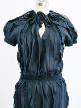 Rochas Black Silk Petal Dress Dress arcadeshops.com