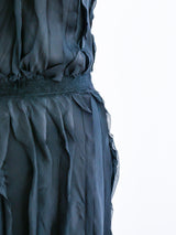 Rochas Black Silk Petal Dress Dress arcadeshops.com